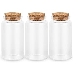 3PC100ML Empty Glass Jars with Cork Stoppers for