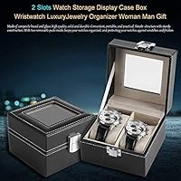 Ichiias Watch Storage Box 2 Slots Watch Storage Display Case Wristwatch Luxury Jewelry Organizer Woman Man Gift