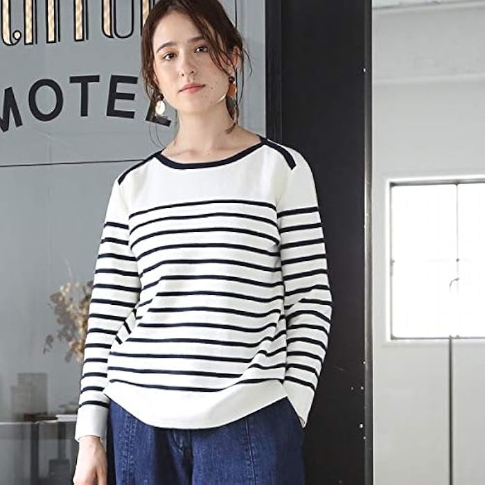 ユニークボートネック ニット レディース 人気のファッション画像