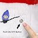 Blinking Light-up Plush Red Santa Hat + LED Christmas Bulb Necklace Kit for Ugly Sweater Xmas Holiday Party