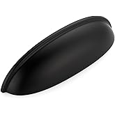 JOY DECOR 10 Pack 5" Matte Black Cup Drawer Pulls, Kitchen Cabinet Handles, 5 Inch (128 mm) Hole Center