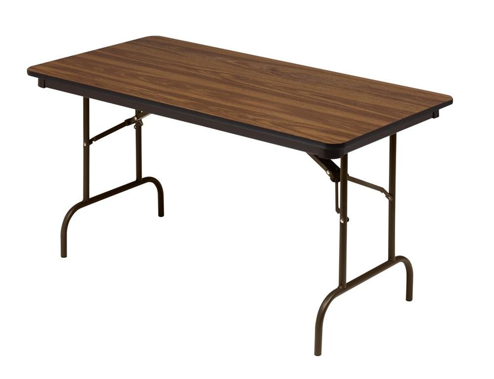 Rectangle Folding Table, 30"D x 60"W x 29"H, Mahogany