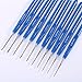 NUOMI 10Pcs Steel Crochet Hooks Knitting Needles Craft Yarn 0.6-2.0mm, Blue Plastic Handle