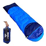 Outdoorsman Lab Sleeping Bag | Lightweight Backpacking & Camping Sleeping Bag for Adults & Kids | 3 Season, Durable Ripstop Nylon, Tear & Water-Resistant Shell | Includes Compression Sack (Sky Blue)