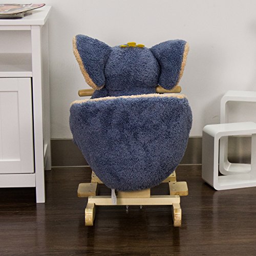 Peach Tree Baby Elephant Rockers Kids Toy Plush Rocking Horse Ride On Pony Riding Rocker with Sound Girls, Grey