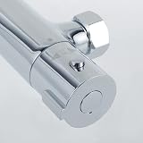 Jetcloud Round Thermostatic Shower Bar Mixer Valve Chrome Twin Outlet TOP 3/4 view 4