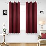Deconovo Room Darkening Thermal Insulated Blackout Grommet Window Curtain Panel for Living Room, Red,42x63-inch,1 Panel