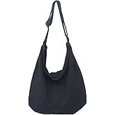 GAXOS Aesthetic Cute Messenger Bag for School Vintage Black Canvas Crossbody for Women Shoulder Laptop Bag