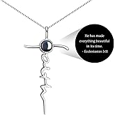 Loved Creations Faith Cross Necklace For Women, Sterling Silver Religious Jewelry, Christian Gifts Bible Verse Pendant Necklaces