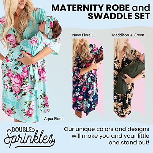 DOUBLE THE SPRINKLES Matching Robe and Swaddle Set Mom And Baby Mommy & Me Matching Outfits
