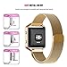 Oitom Metal Bands Strap Compatiable Fitbit Blaze,Small (5.5-6.7 in), Frame Housing+Milanese Loop Stainless Steel Accessory Band for Fitbit Blaze Fitness (Gold)