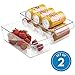 iDesign Linus Plastic Fridge and Freezer Storage Organizer Bin, Clear Container for Food, Drinks, Produce Organization, BPA-Free, 11.5