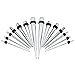 14PCS Surgical Stainless Steel Ear Tapers Stretching Kits Plugs 16G-2G Taper Kit with Silicone O-Ring