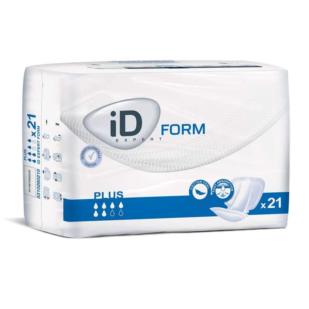 iD Expert Form Disposable Extra Plus Incontinence Pads, Men's and Women