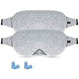 Eye Mask for Sleeping,2Pack Voluex Sleep Mask for Women Men Kids,100% Blackout Light Sleeping Mask with Adjustable Strap, Lightweight and Comfortable Blindfold for Travel, Shift Work, Naps（Gray）