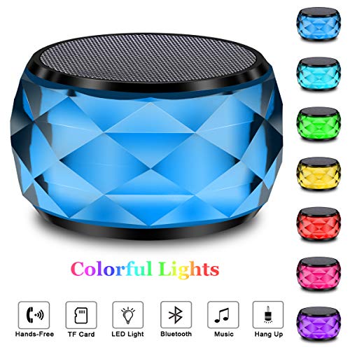 LED Bluetooth Speaker,LFS Night Light Wireless Speaker, Diamond Shape Portable Wireless Bluetooth Speaker,Multi-Colored auto-Changing RGB LED Themes,Hands-Free/Phone/PC/Micro SD/AUX-in/TWS Supporte