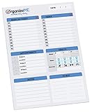 OrganizeME Daily Planner and Day Organizer To Do List Pad (Size A5) – 100 Tear-Off Planning Sheets with Pull Off Grocery and Notes Tabs – Track Chores, Tasks and Appointments