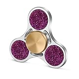 TOOBOM Metal Fidget Spinner 3 Mins, Crystal Purple Fidget Spinner Toy Stress Reducer Hand Spinner for Kids Children Adult, Fast Quiet Quality Bearing