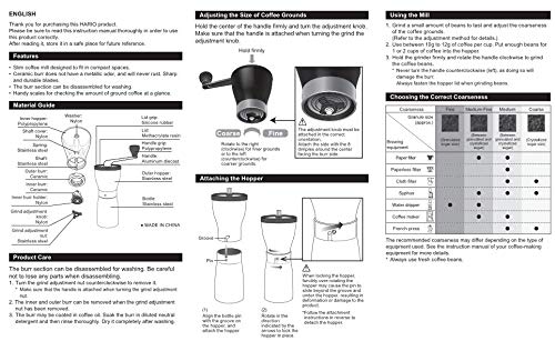 Hario MMSP-1-B Ceramic Coffee Mill Mini-Slim Pro Handkaffeemühle, Schwarz – Bild 3