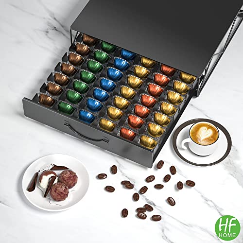 Capsule Organizer for 48 Capsules Nespresso Vertuo Capsules Dolce Gusto, Drawer Holder for Nespresso Vertuoline Capsules and Coffee Machine Rack