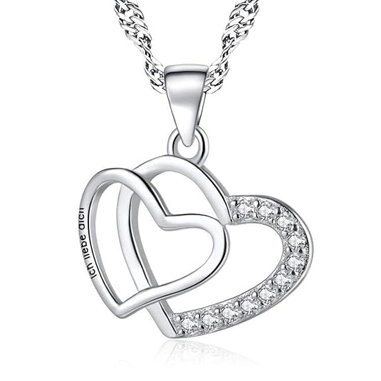 R.Sweetie|Herzkette Halskette für Frauen|Zirconia von Swarowski|Liebe ist mein Glück | Silberkette | Anhänger Zirkonia ähnlic