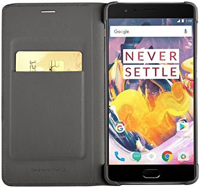 OnePlus 3T / OnePlus 3 Case Cover, QADOU Slim PU Leather Smart Case for OnePlus 3 3T with Card Slots (Bluish-Grey)