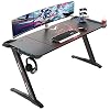 EE EUREKA ERGONOMIC Gaming Desk 60 inch, PC Computer Desk with RGB LED Light Office Writing Desk with Mouse Pad Cup…