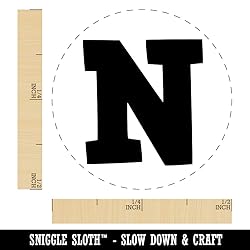 Fun Bold Font Letters and Numbers Rubber Stamp for
