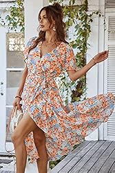 PRETTYGARDEN Women's 2024 Floral Boho Dress Wrap V