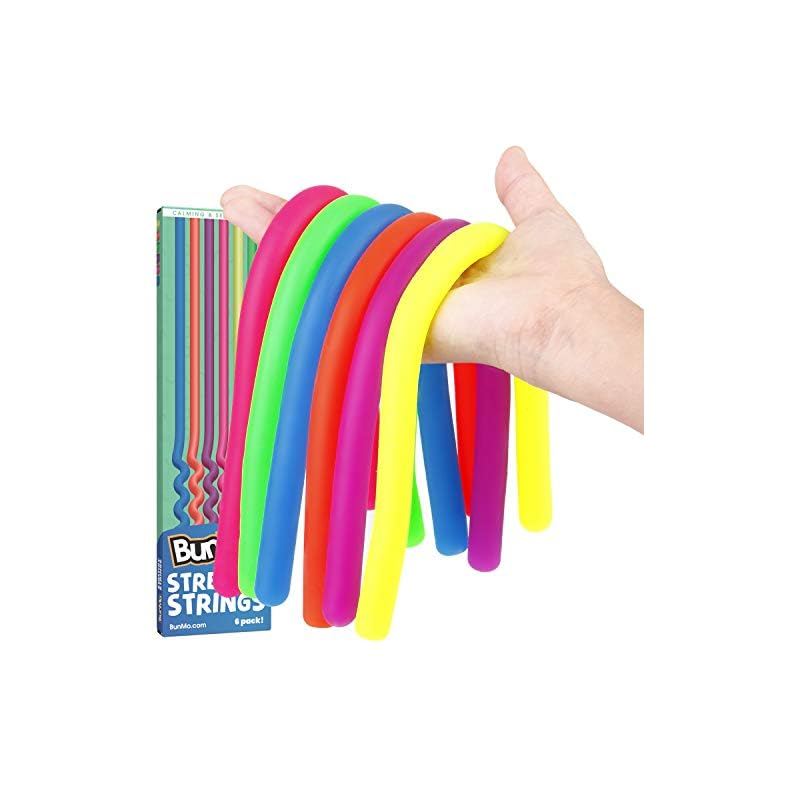 BUNMO Stretchy Strings Sensory Toys 6pk | Perfect Fidget Toy for Anxiety & Stress | Super Calming Fidget Toys | Fun…