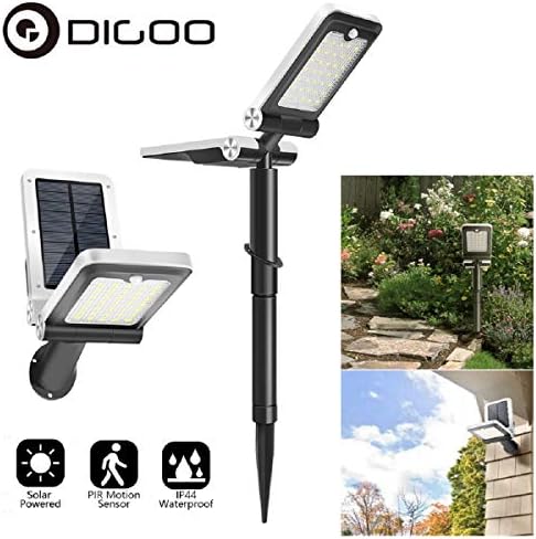 DIGOO LED Solar Spotlights, Solar Powered Landscape Light Waterproof, Garden Waterproof Lights 180 Degree Adjustable, IP44 waterproof ,with PIR Motion Sensor 2200mAh High Power for Patio Yard Lawn etc