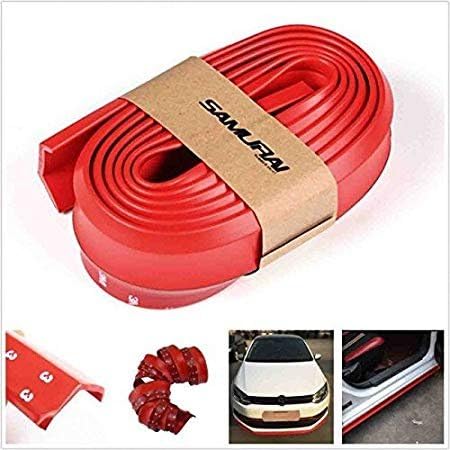Ezip Samurai Original RED Car Body Kit Bumper Lip Side Skirt Rubber Edge Decorative Protector for Hyundai Verna New