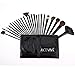 ACEVIVI Makeup Brushes Set Premium Makeup Brush Kit Handle Synthetic Kabuki Foundation Cosmetic Brushes for Powder Liquid Cream Black 24 PCS
