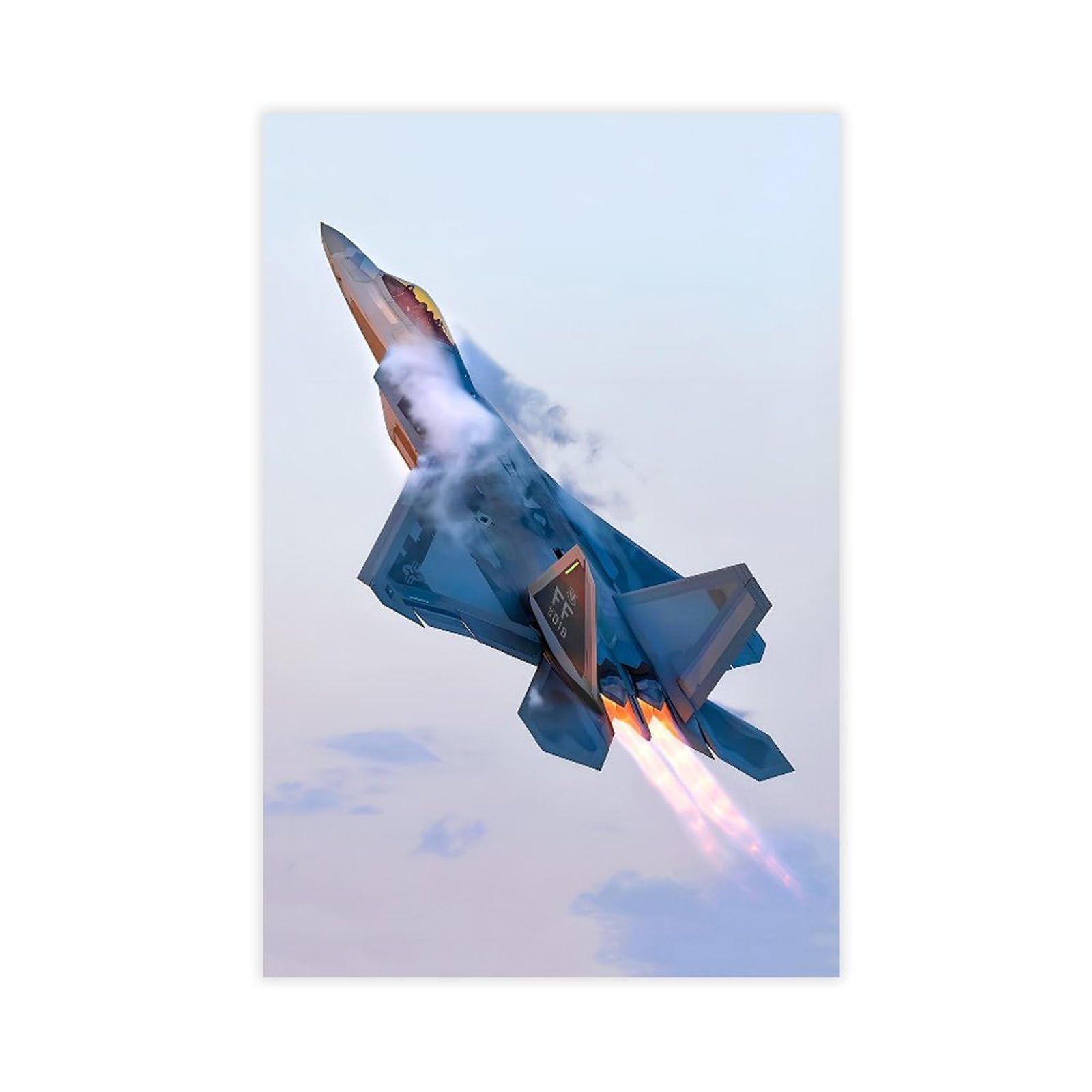 Photo 1 of F-22 Raptor Jet Fighter Jet Poster Aviation Art Wall Decor 24L"x16W" Jet Fighter Aircraft Picture for Boy’s Bedroom Large Home Decor Wall Art Posters
