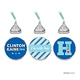 Andaz Press Chocolate Drop Labels Trio, Presidential Election, Hillary Clinton for President 2016, 216-Pack, Fits Hershey's Kisses Party Favors, Decorations