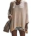 Exlura Women's High Low Knitted Jumper Casual V Neck Loose Oversized Pullover Sweater
