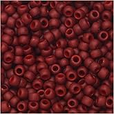 Toho Seed Beads, Round 8/0 Semi Glazed, 8 Gram Tube, Dark Red