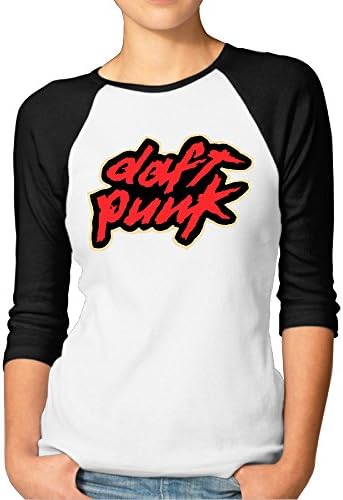 Daft Punk Logo Electronic Duo TEE Women's 3/4 Sleeve Baseball Tee Shirts
