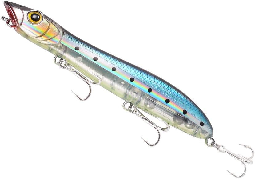 Kingdom Floating Lure Popper Bait Topwater Walking Dog Action Artificial Hard Lure Good For Seabass, Pike, Perch, Special System Design 110mm/4.43inch 12.6g/0.44oz And 125mm/4.92inch 17.8g/0.63oz
