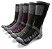 MIRMARU M204-Men's 5 Pairs Multi Performance Outdoor Sports Hiking Trekking Crew Socks (Blk,Char,Olive,Pur,Brown)