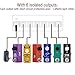 MIMIDI Guitar Pedal Power Supply - 10 Isolated PedalBoard Power DC Output for 9V/12V/18V Effect Pedal