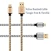 Micro USB Cable 6Ft, 2 Pack Gold-Plated Premium Long Fast Quick High Speed Nylon Braided Charging Charger Cable Cord for Samsung Galaxy S7 Edge S6 Note LG HTC ZTE BLU Huawei Android Cell Phone