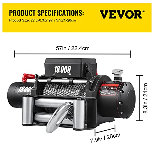 VEVOR Truck Winch Steel Cable 12V Power Winch Jeep Winch With Wireless
