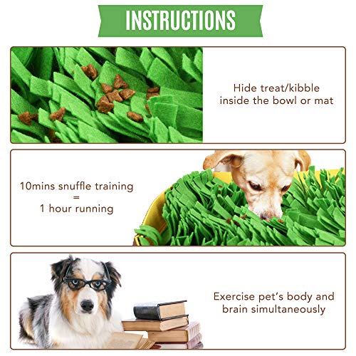 PrimePets Snuffle Mat for Dogs - Pet Interactive Nosework Feeding Mat for Indoor & Outdoor - Anti-Slip Washable Activity Pad for Boredom, Foraging Skills Training