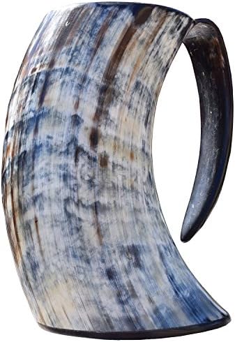 HornBrew Viking Cup Drinking Horn Tankard - Made with 100% Real Ox Horn (28oz)