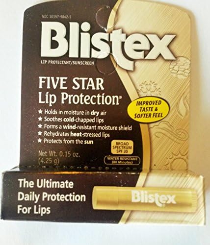 Blistex Five Star Lip Protection, Improved Taste and Softer Feel, SPF 30 - 0.15 Oz -(Pack of 3)