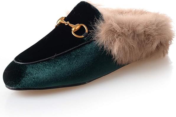mule shoes with fur