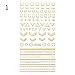 LEMOOC Gold 3D Nail Stickers Self Adhesive Nail Gems Lines Tape Strip Geometric Heart Nail Stickers for Valentine's Day Acrylic Nails Art Designer
