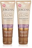 Jergens Natural Glow - 3 Days to Glow Moisturizer Medium to Tan Skin, 4 Ounce (Pack of 2)
