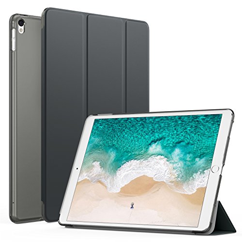 MoKo Case for New iPad Pro 12.9 2017 - Slim Lightweight Smart Shell Stand Cover with Translucent Frosted Back Protector for Apple New iPad Pro 12.9 Inch 2017 Tablet, Space GRAY (with Auto Wake/Sleep)
